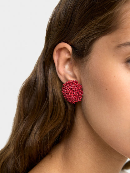 Round Earrings With Beads