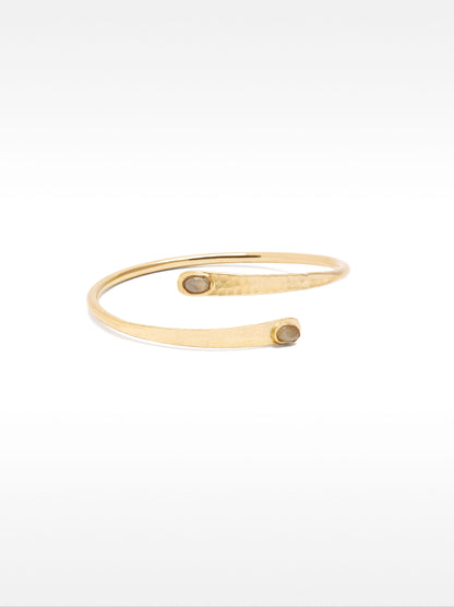 Rigid Crossed Bracelet With Oval Details