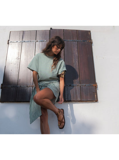 Short Striped Dress 100% Cotton