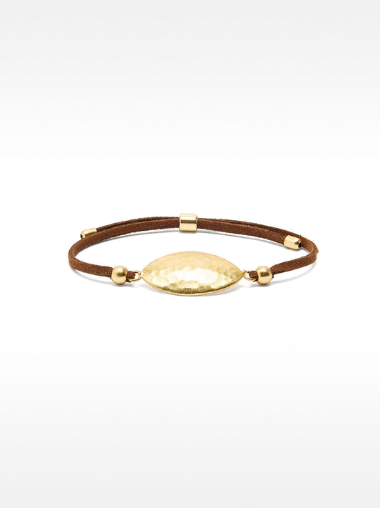 Leather Bracelet With Oval Detail