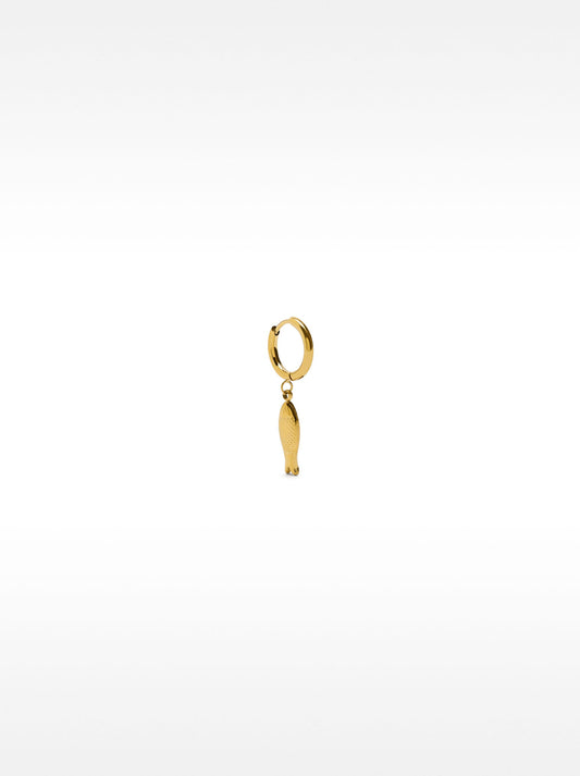 Fish Single Hoop Earring - Stainless Steel