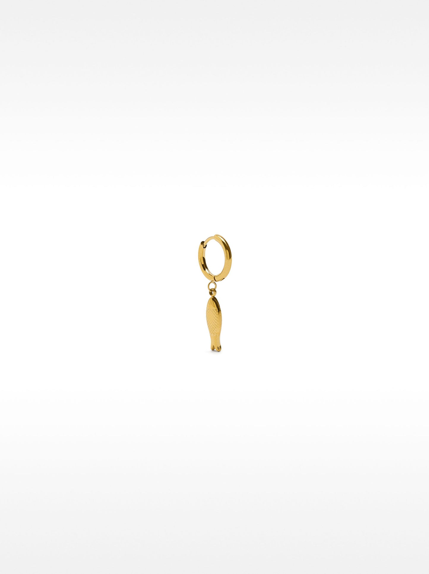 Fish Single Hoop Earring - Stainless Steel