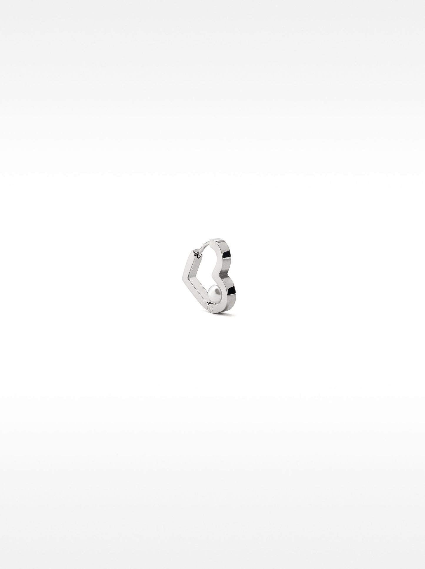 Heart Single Hoop Earring- Stainless Steel