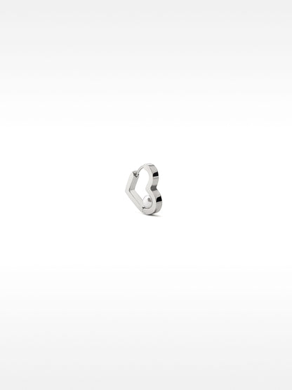 Heart Single Hoop Earring- Stainless Steel