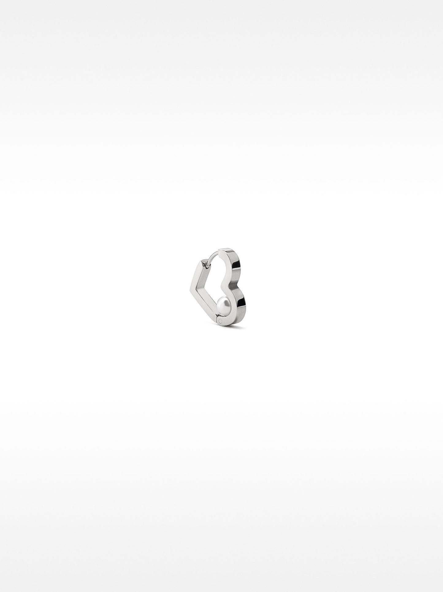 Heart Single Hoop Earring- Stainless Steel