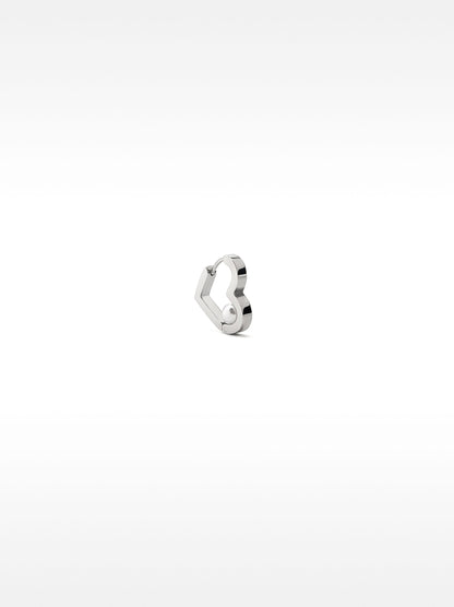 Heart Single Hoop Earring- Stainless Steel