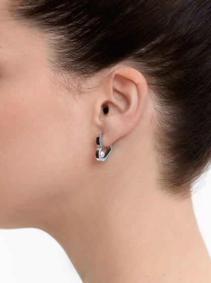 Heart Single Hoop Earring- Stainless Steel