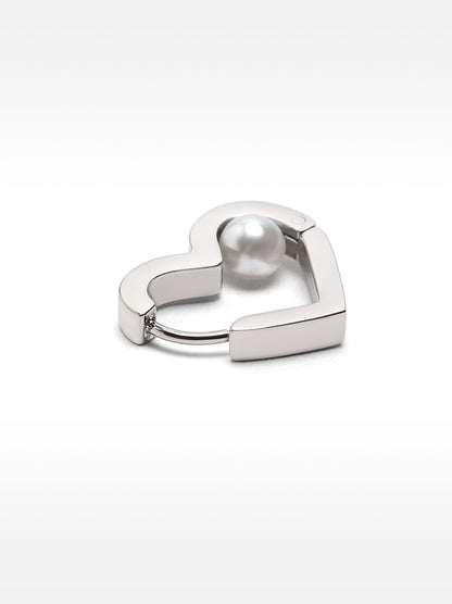 Heart Single Hoop Earring- Stainless Steel