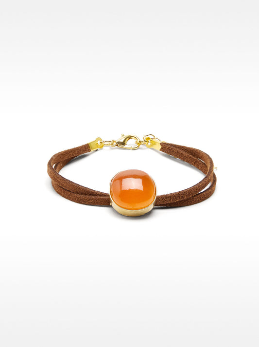 Leather Bracelet With Stone