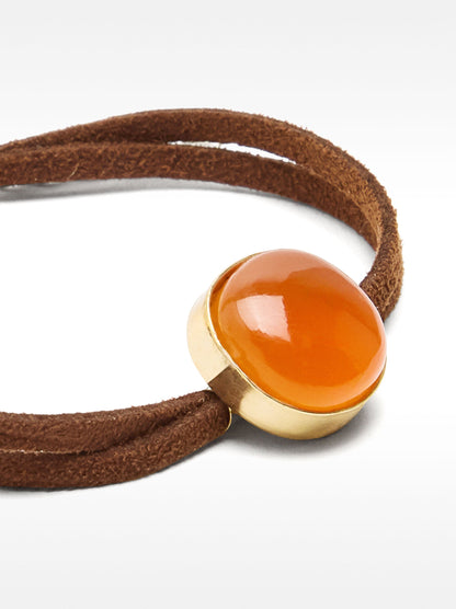 Leather Bracelet With Stone