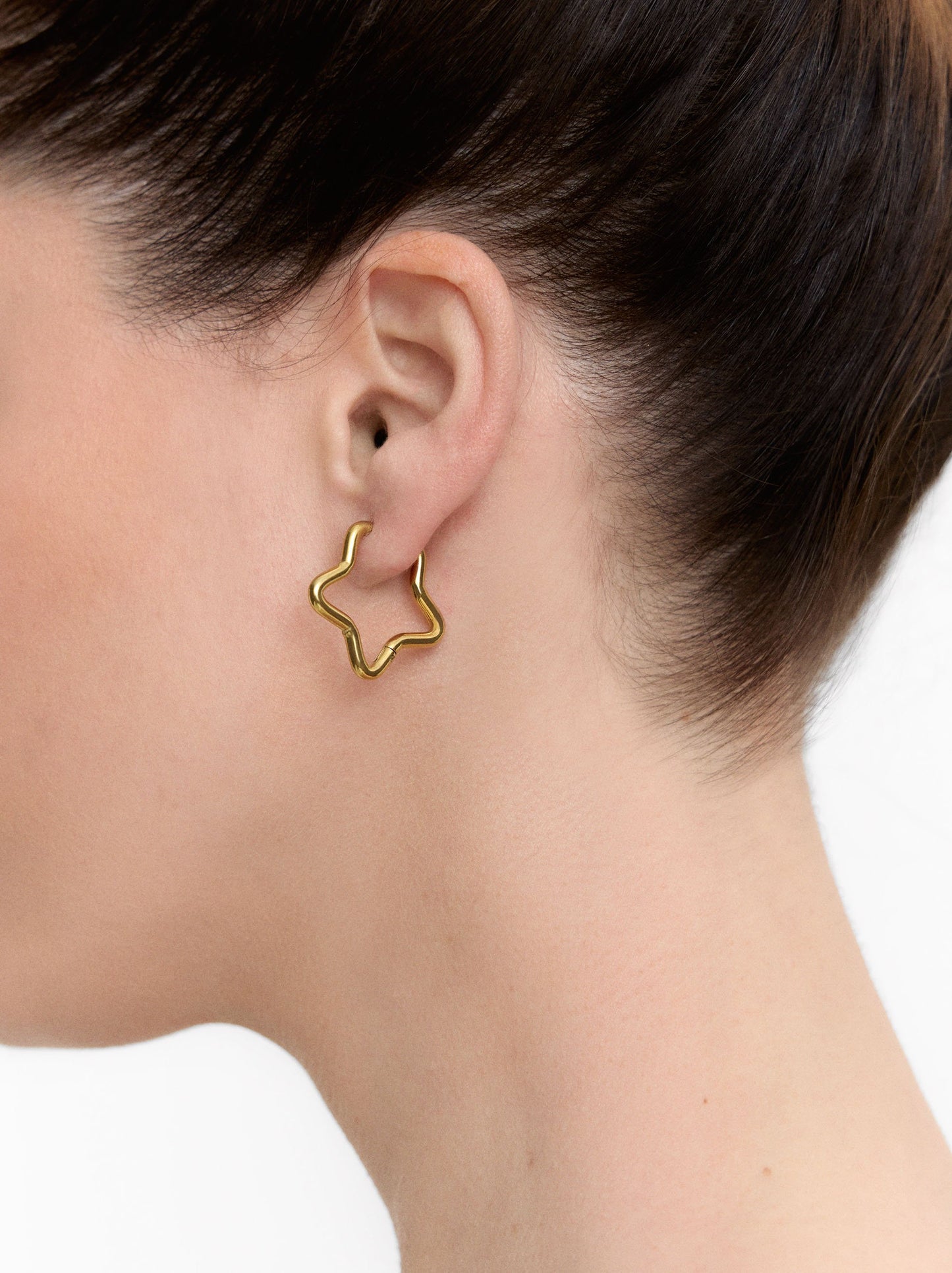 Star Single Hoop Earring - Stainless Steel