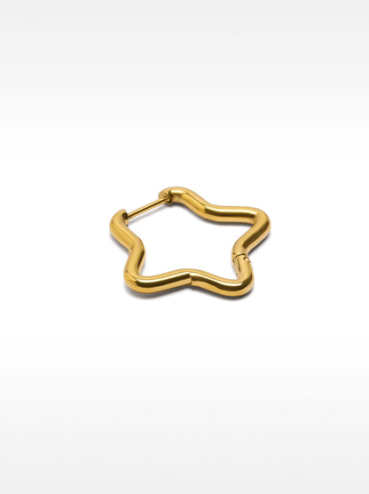 Star Single Hoop Earring - Stainless Steel