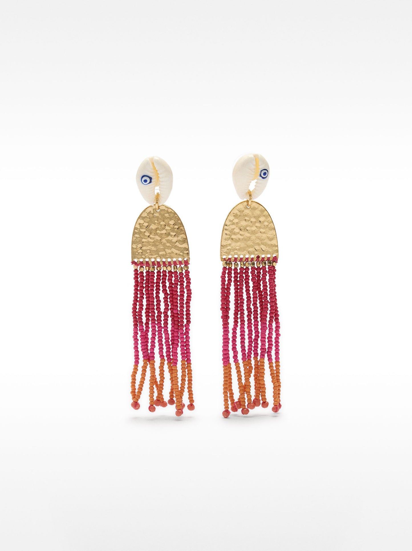 Earrings With Shells And Beads