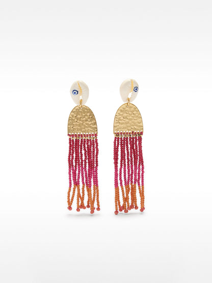 Earrings With Shells And Beads