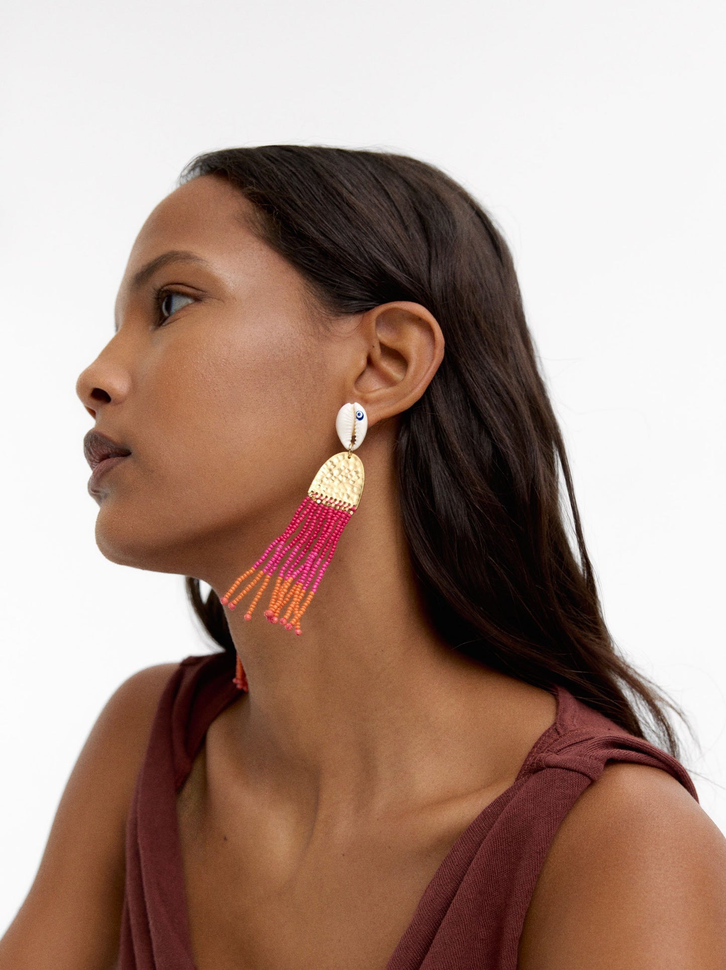 Earrings With Shells And Beads