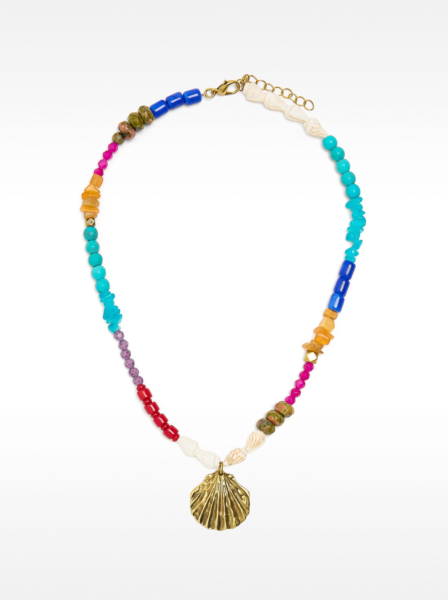 Multicolor Necklace With Stones And Pendant