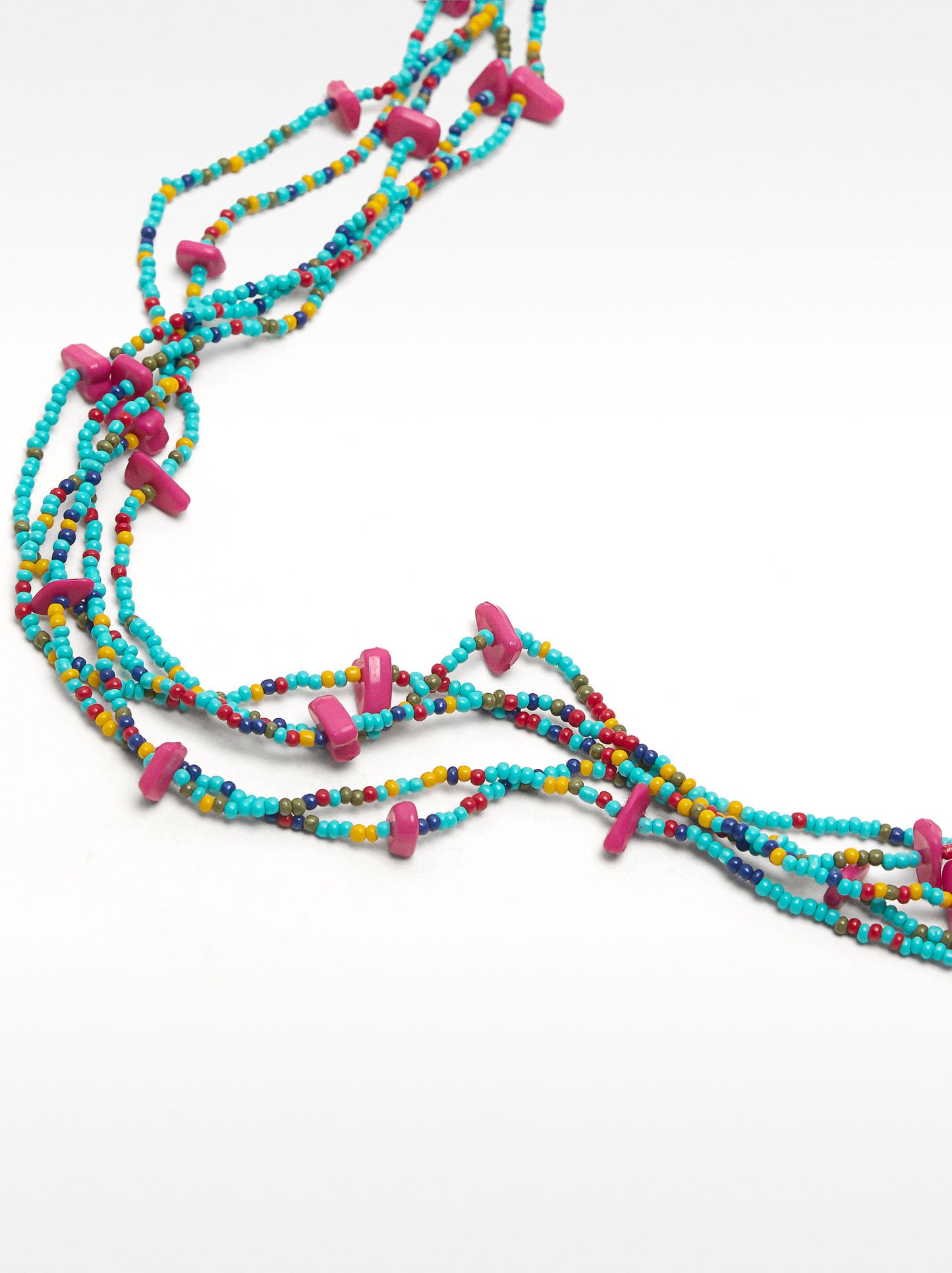 Short Necklace With Multiple Strands Of Beads