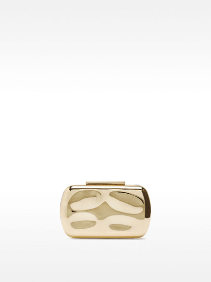 Metallic Clutch With Embossed Detail