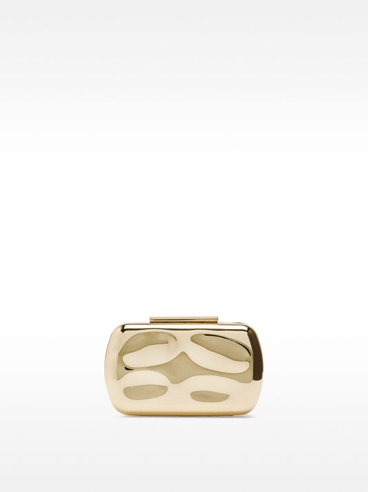 Metallic Clutch With Embossed Detail