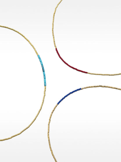 Set Of Short Necklaces With Stones