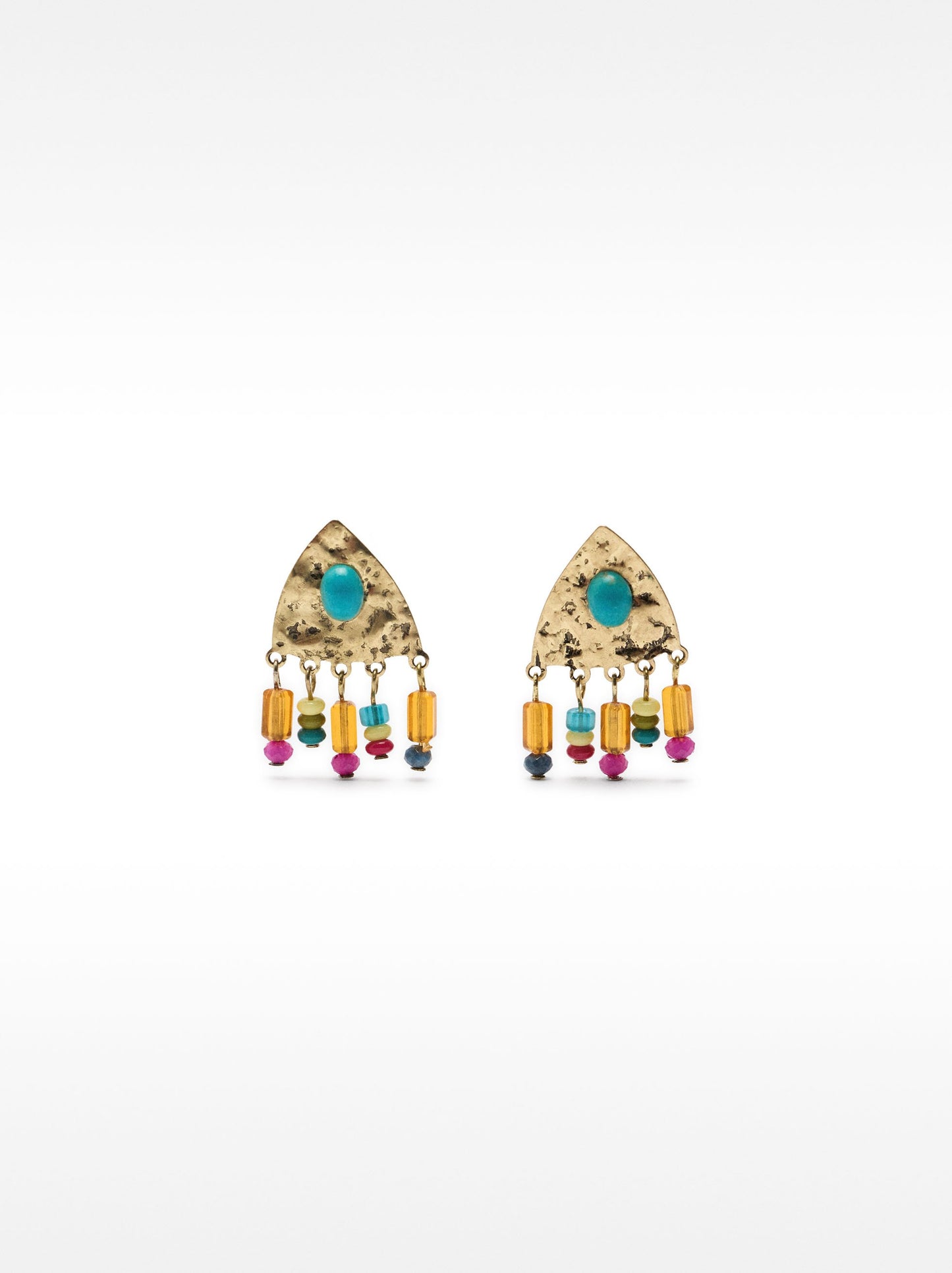 Triangle Earrings With Stone