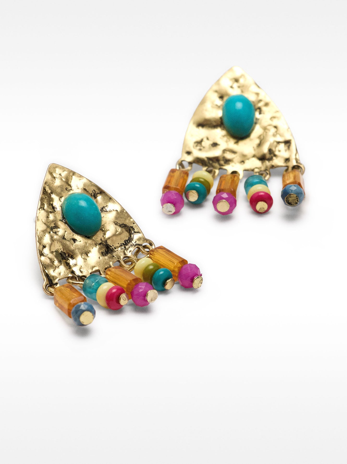 Triangle Earrings With Stone