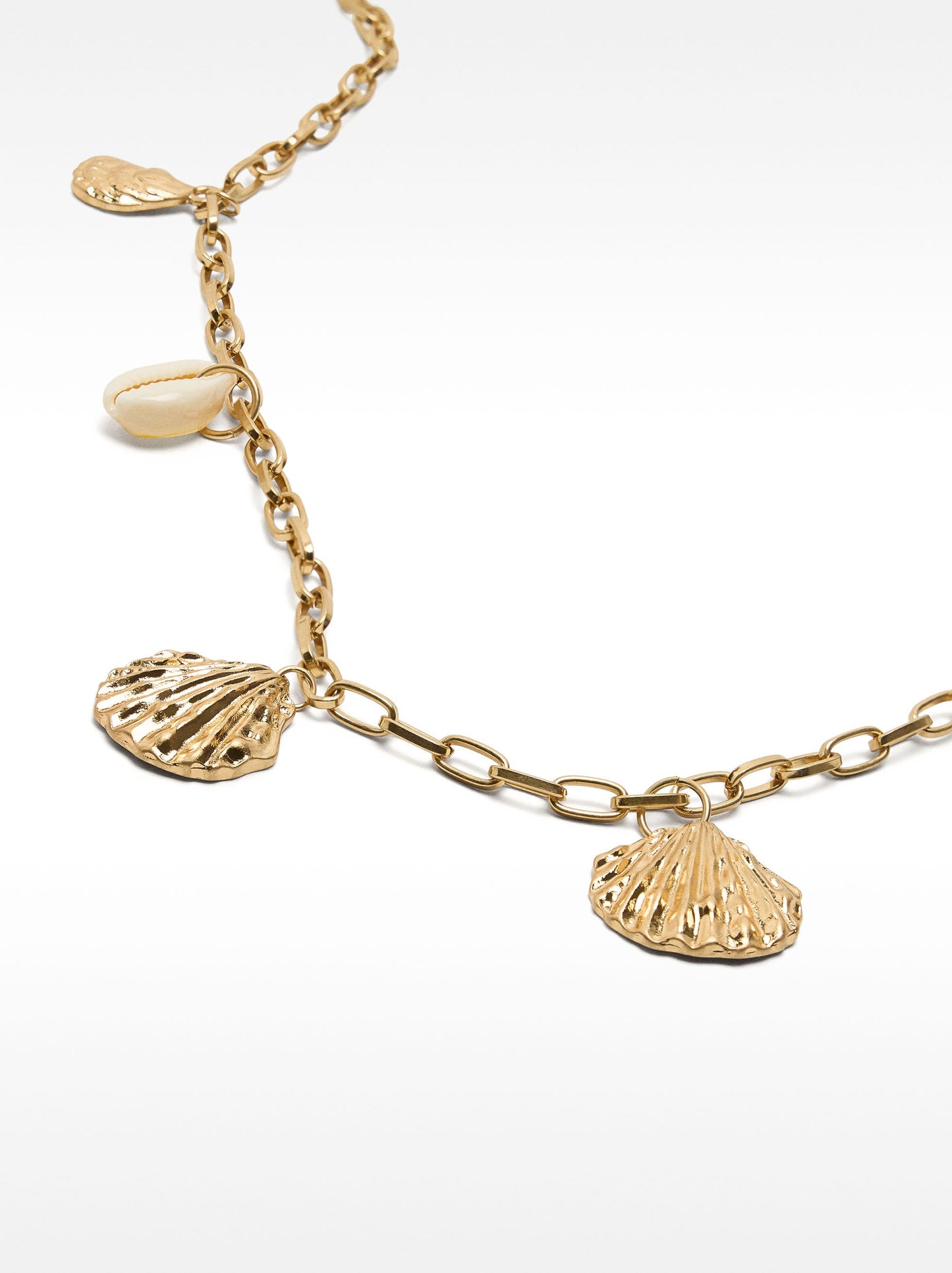 Long Chain Necklace With Shell