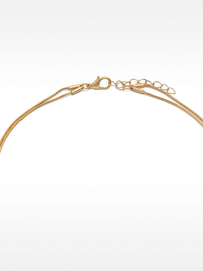 Long Double Necklace With Fish And Flowers