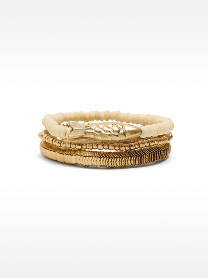 Elastic Bracelet Set With Fish