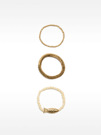 Elastic Bracelet Set With Fish