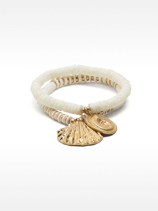 Elastic Bracelet Set With Shells