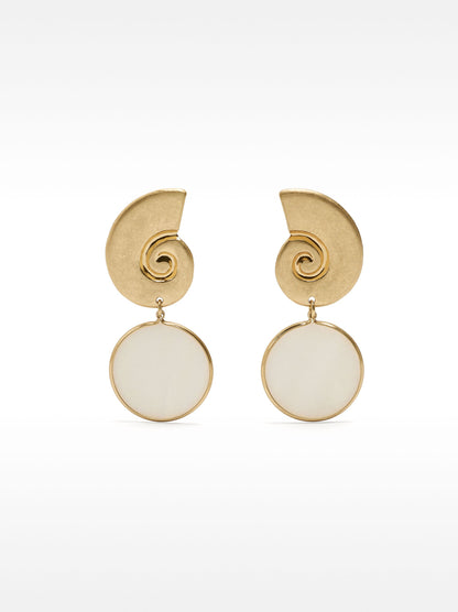 Long Earrings With Shells And Circles
