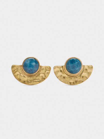 Fan Earrings With Stones