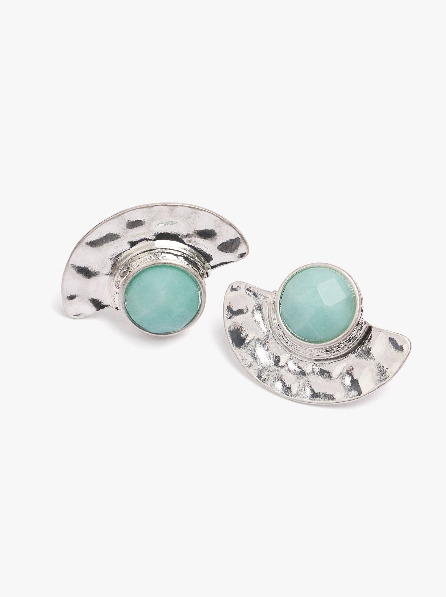 Fan Earrings With Stones