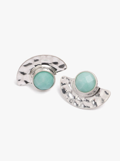 Fan Earrings With Stones