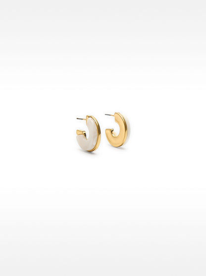 Hoop Earrings With Stone Effect