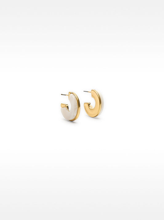Hoop Earrings With Stone Effect