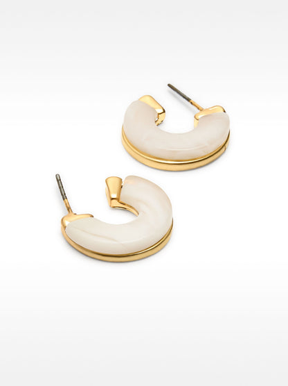 Hoop Earrings With Stone Effect