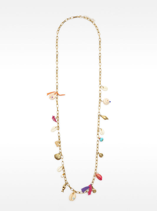 Long Chain Necklace With Shells