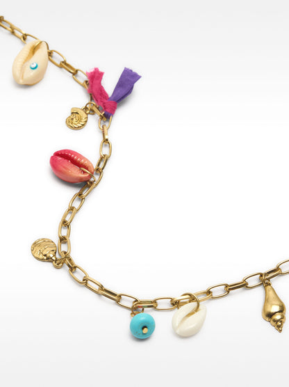 Long Chain Necklace With Shells