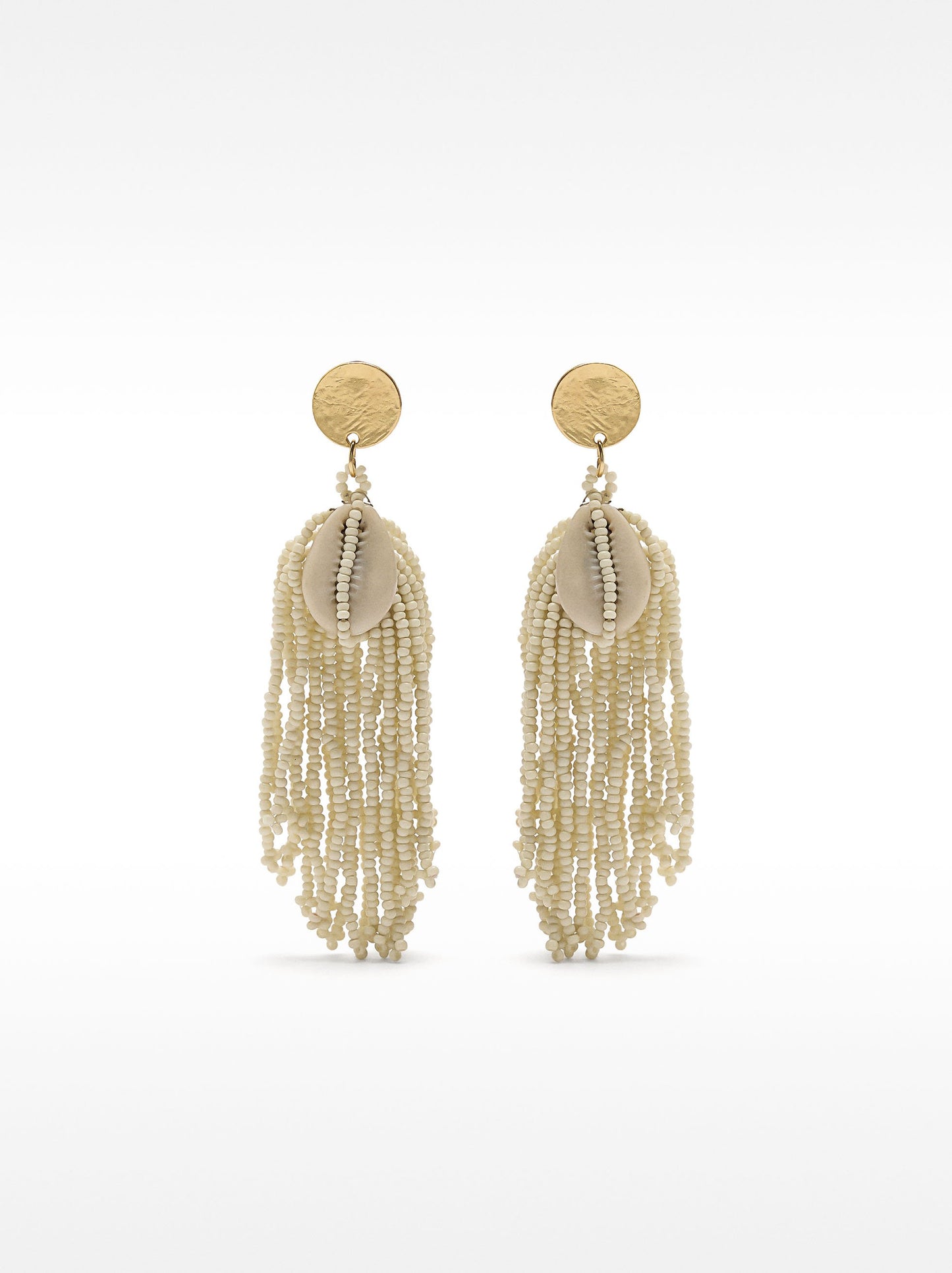 Long Beaded Earrings With Shells