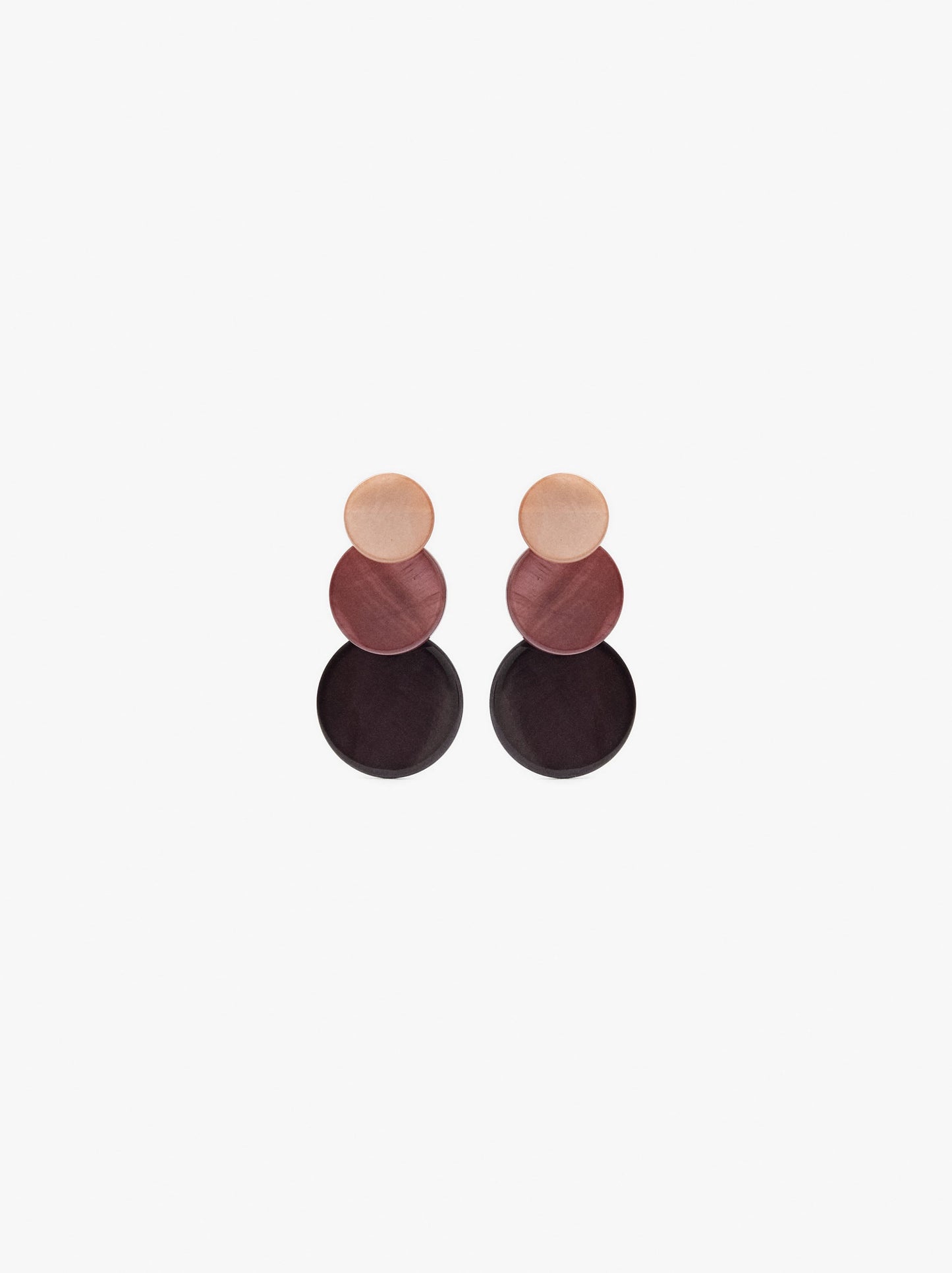 Gradient Circle Earrings With Shells