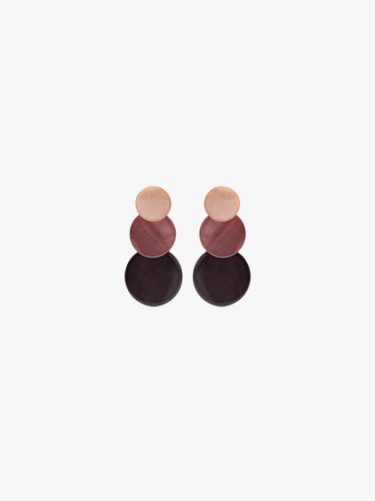 Gradient Circle Earrings With Shells