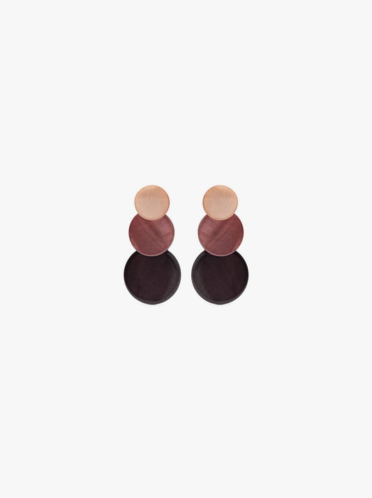 Gradient Circle Earrings With Shells