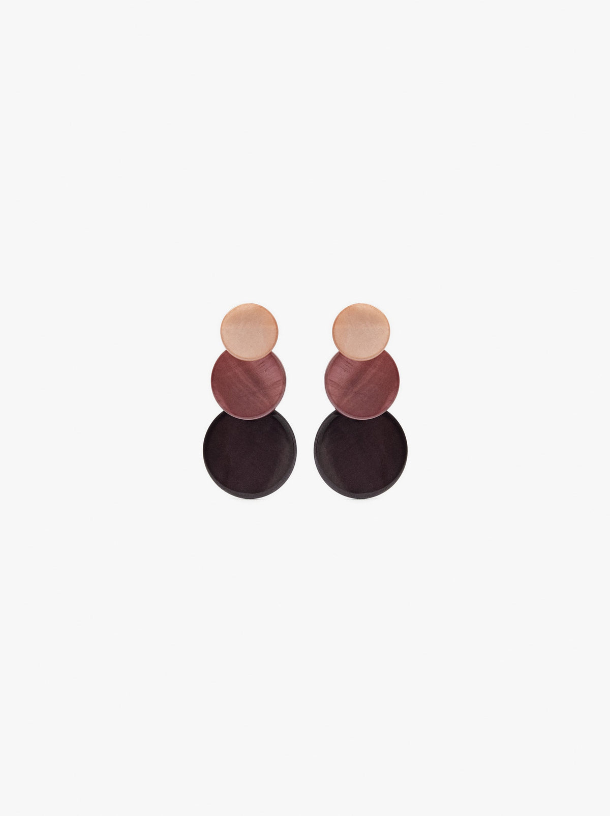 Gradient Circle Earrings With Shells