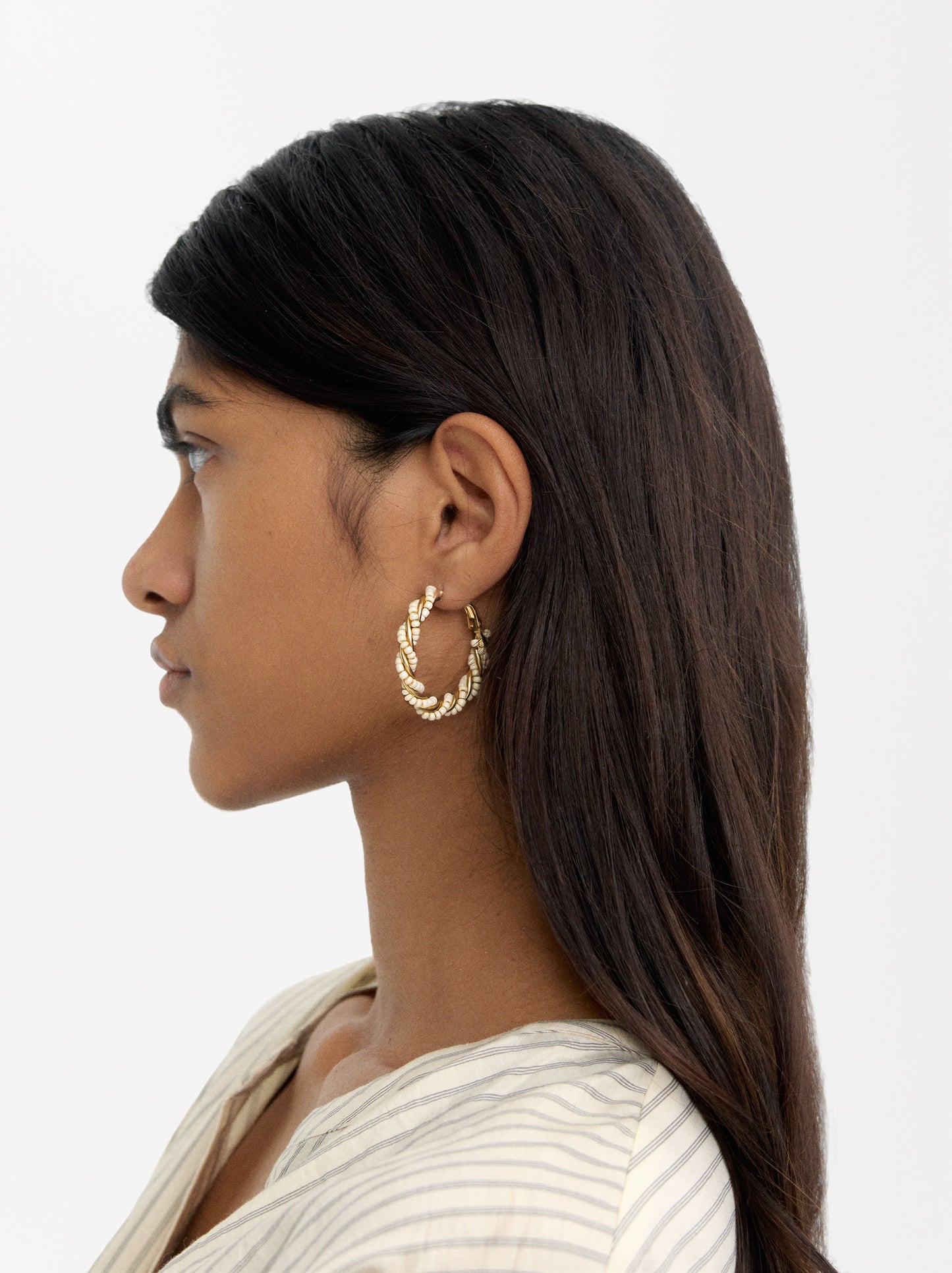 Twisted Hoops With Beads