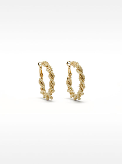 Twisted Hoops With Beads