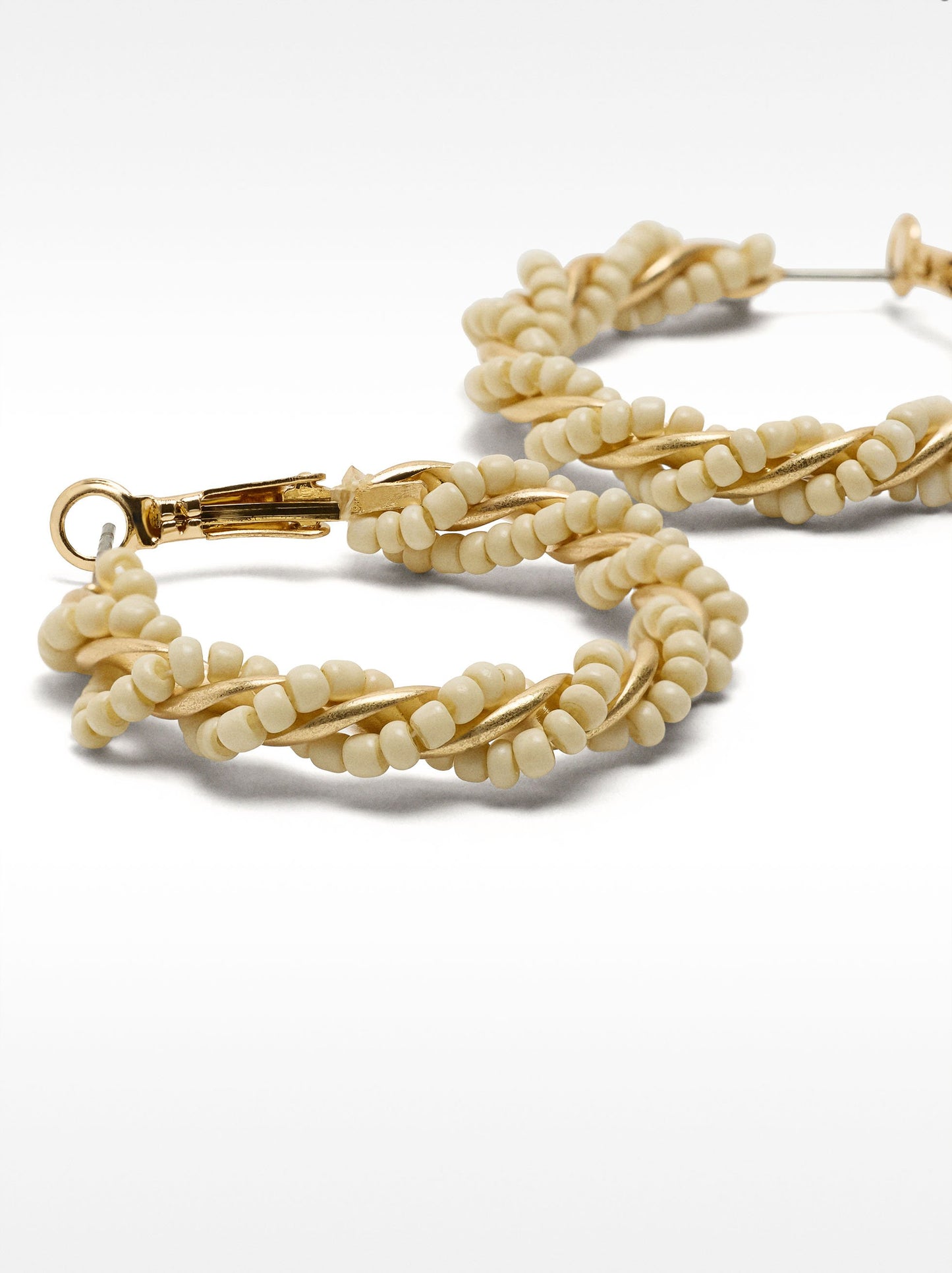 Twisted Hoops With Beads