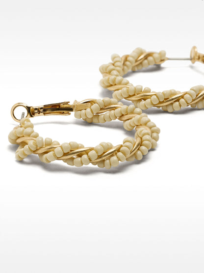 Twisted Hoops With Beads