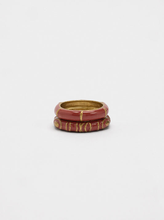 Set Of Rings With Enamel